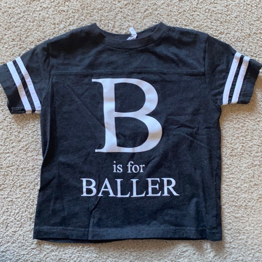 Trilogy Design Co B is for Baller tee shirt size 4